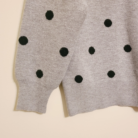 Workshop | Women's Gray and Black Polka Dot Crewneck Sweater (Size XL) - Picture 5 of 10